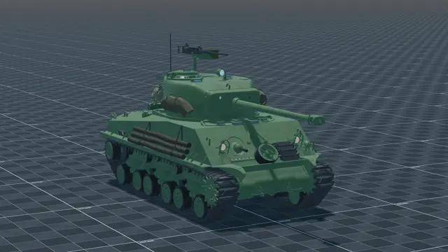 M4A3E8 Sherman, perspective, in Multicrew Tank Combat
